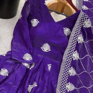 party wear embroidery sequins work with fully flair gown pent & dupatta