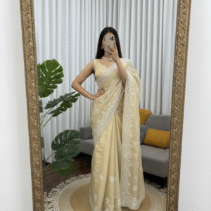 wedding special coding with thread work saree & blouse