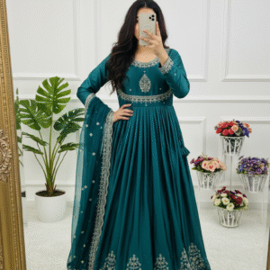 gown dupatta collections 2025 – premium anarkali set with pant & dupatta 