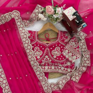 karwa chauth special sequence with thread work saree & blouse