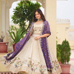 wedding special heavy embroidery sequin & thread work lehenga choli (copy)