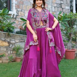 wedding special heavy embroidery sequin & thread work lehenga choli (copy)