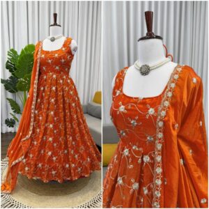beautiful designer anarkali set with full sleeves (copy)