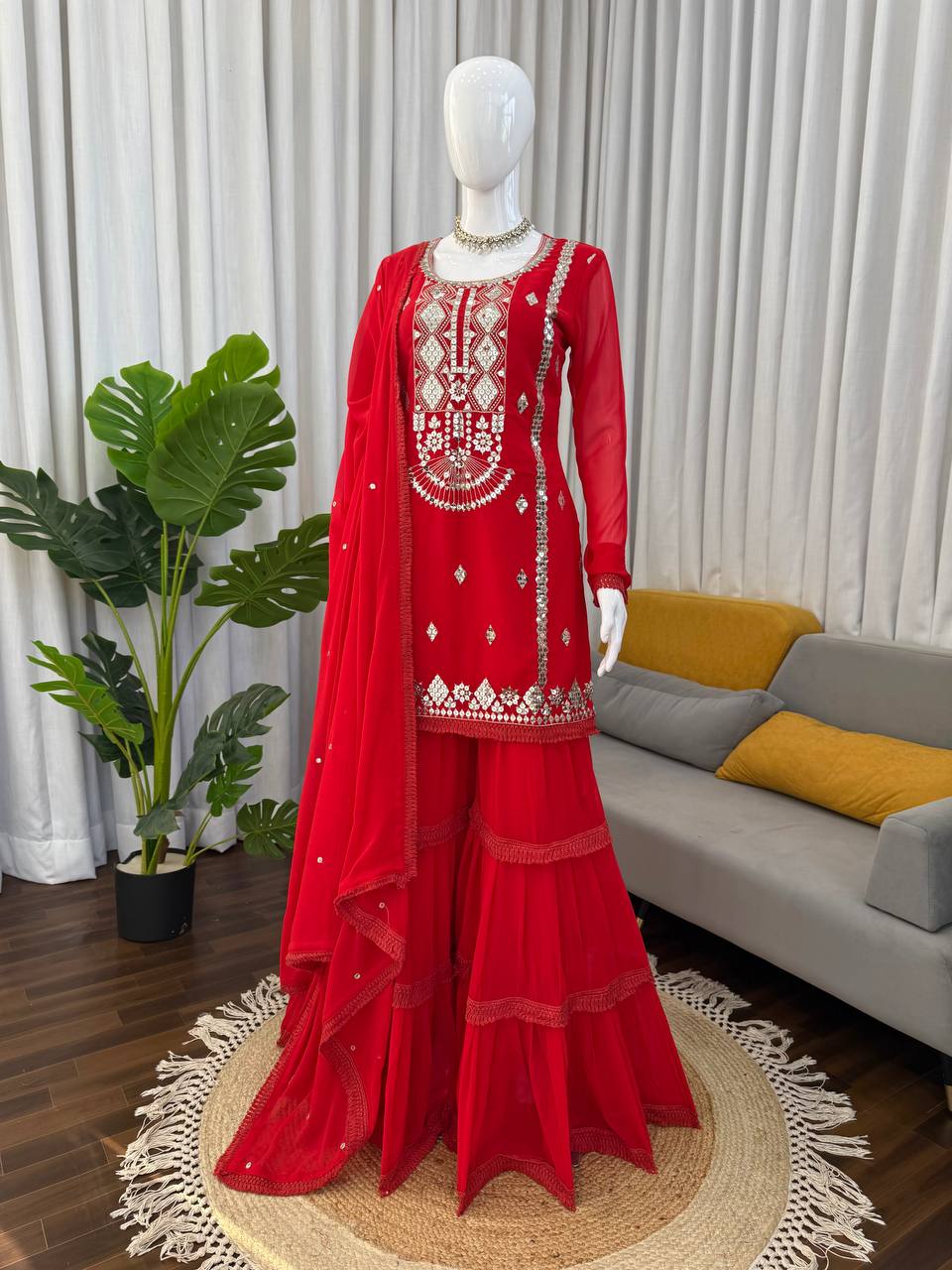 heavy embroidered kurti plazzo & dupatta set – stylish festive ethnic wear heavy embroidered kurti plazzo & dupatta set – stylish festive ethnic wear