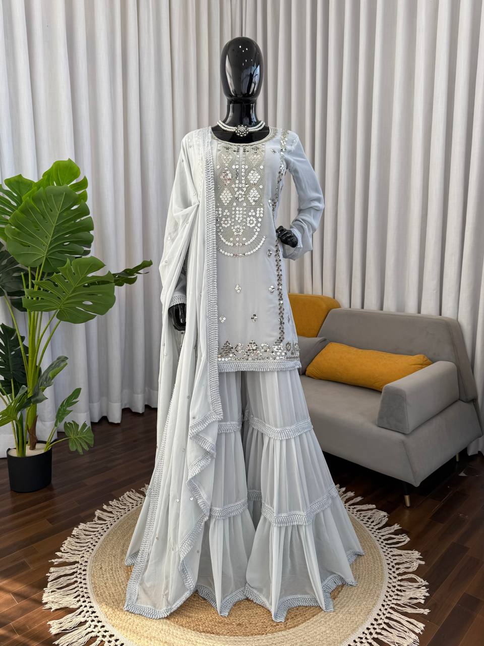 faux georgette sequence work top sharara & dupatta set – elegant festive & wedding wear (copy) faux georgette sequence work top sharara & dupatta set – elegant festive & wedding wear (copy)